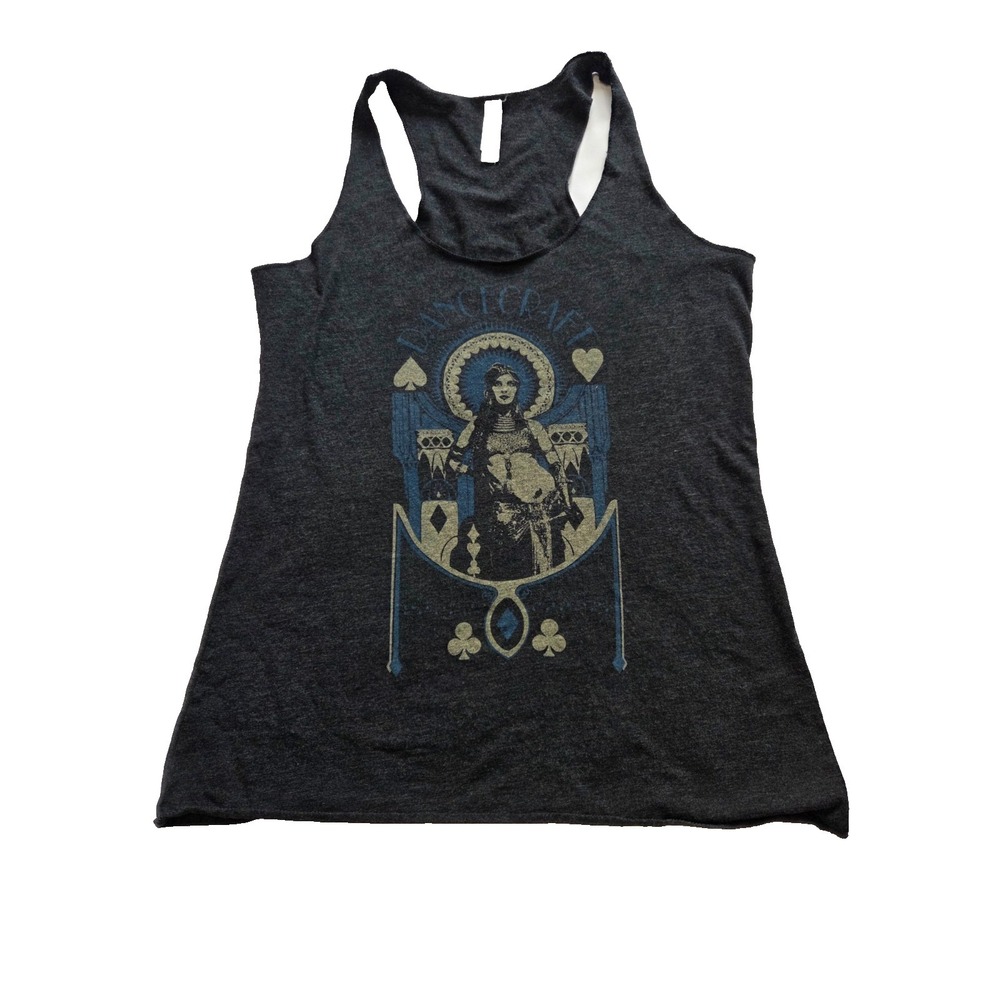 Zoe Jakes Bella Dancecraft Belly Dance Gray Tank Top Graphic Tee Shirt Sz M